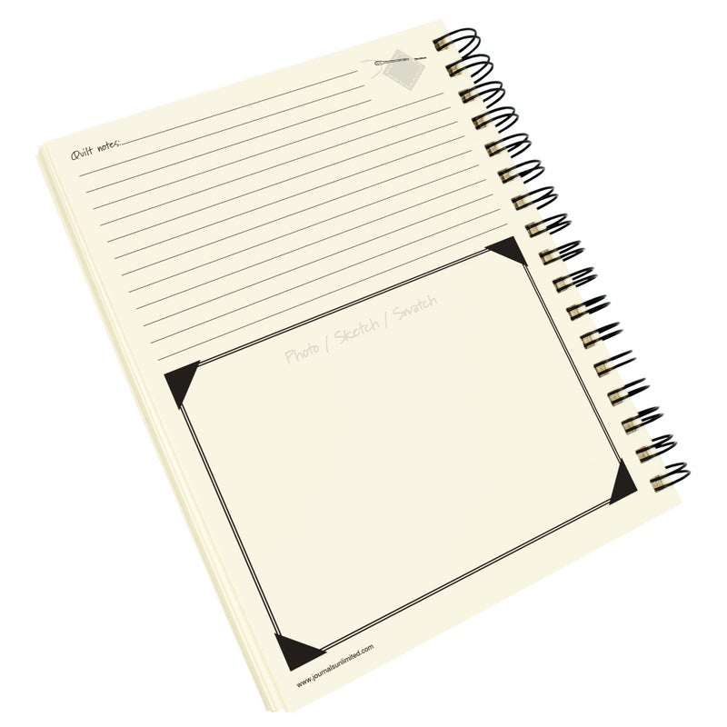 Write it Down series by Journals Unlimited, Guided Journal, Quilting, The Quilters Journal, Full-size 7.5"x 9", Kraft Hard Cover, Made in USA - Image 5